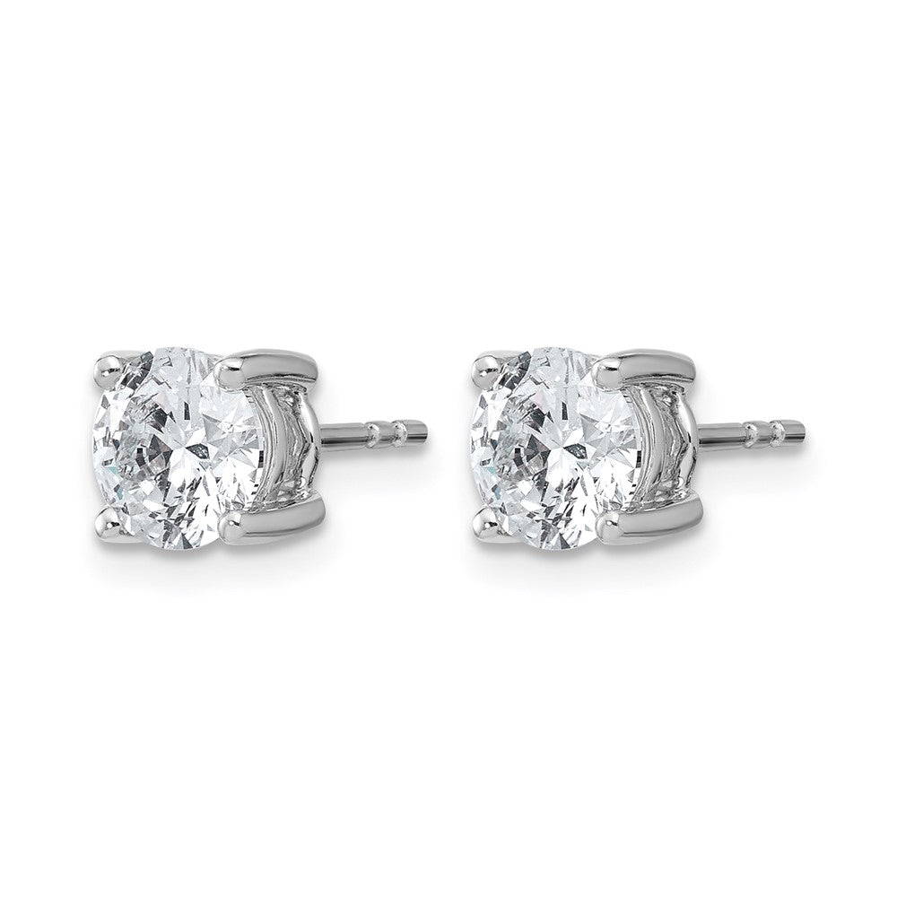 14K White Gold 2 Ctw Certified Lab Grown Diamond Vs+ F+ Round 4 Prong Heavy Wt. Stud Earrings