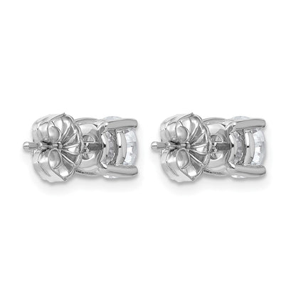 14K White Gold 2 Ctw Lab Grown Diamond Vs+ F+ Round 4 Prong Heavy Wt. Stud Earrings