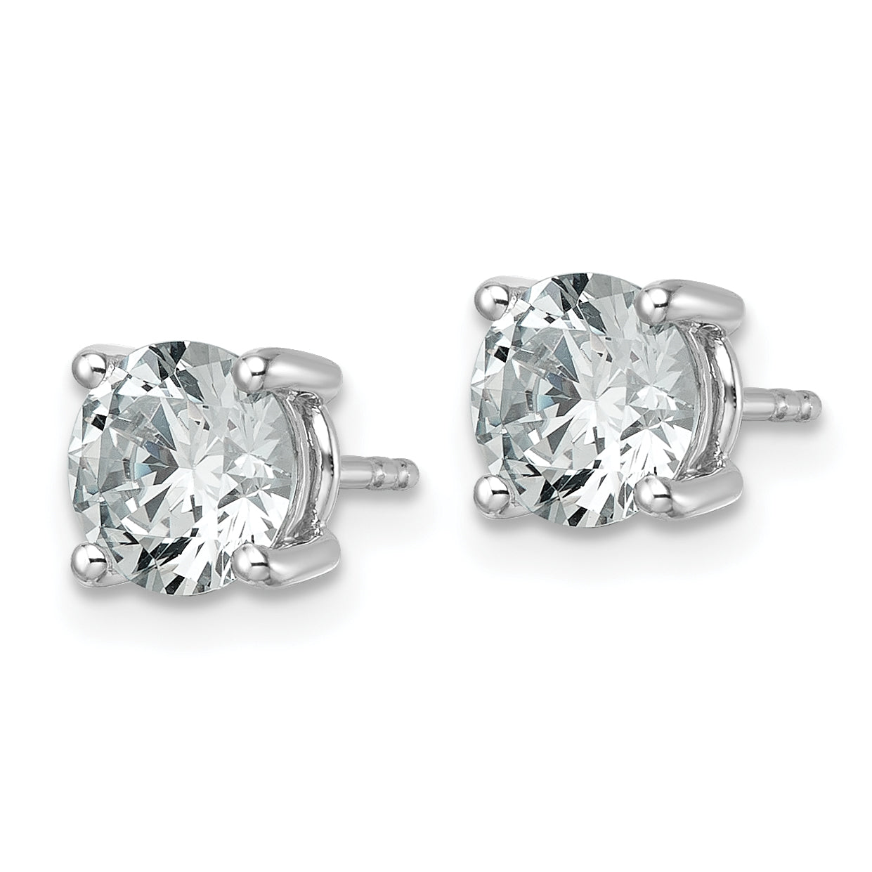 14K White Gold 2 1/2 Ctw Certified Lab Grown Diamond Vs+ F+ Round 4 Prong Heavy Wt. Stud Earrings