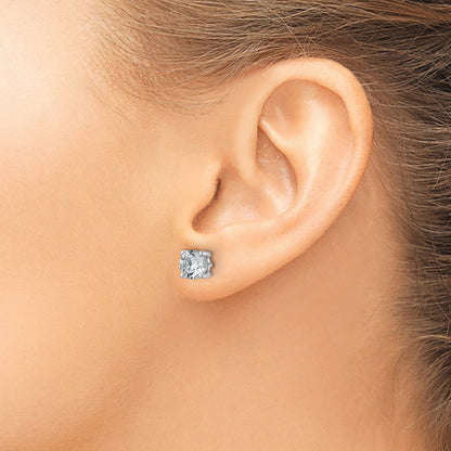 14K White Gold 2 1/2 Ctw Certified Lab Grown Diamond Vs+ F+ Round 4 Prong Heavy Wt. Stud Earrings