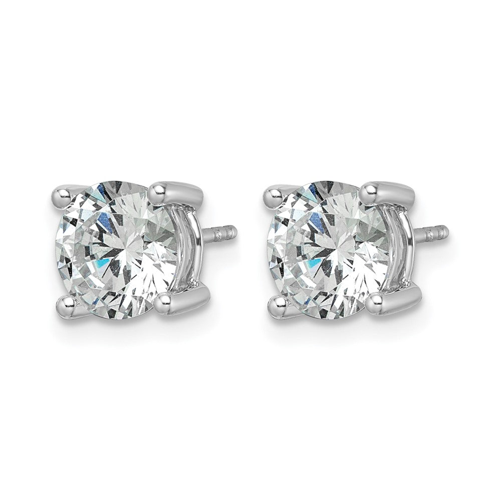 14k White Gold 3 ctw Certified Lab Grown Diamond VS/SI+ G+ Round 4 Prong Heavy Wt. Stud Earrings