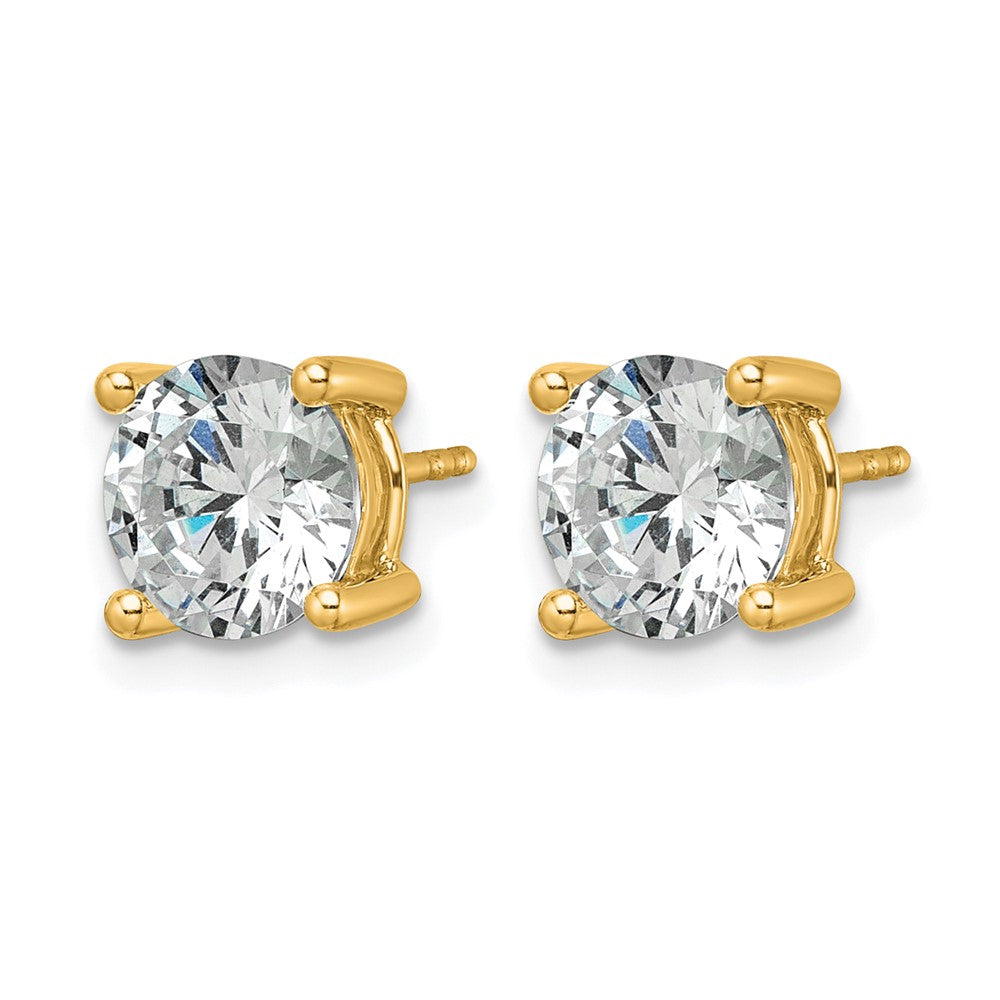14k Yellow Gold 3 ctw Lab Grown Diamond VS/SI+ G+ Round 4 Prong Heavy Wt. Stud Earrings