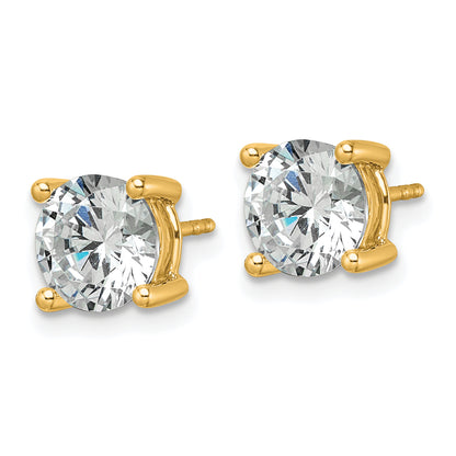 14k Yellow Gold 3 ctw Lab Grown Diamond VS/SI+ G+ Round 4 Prong Heavy Wt. Stud Earrings