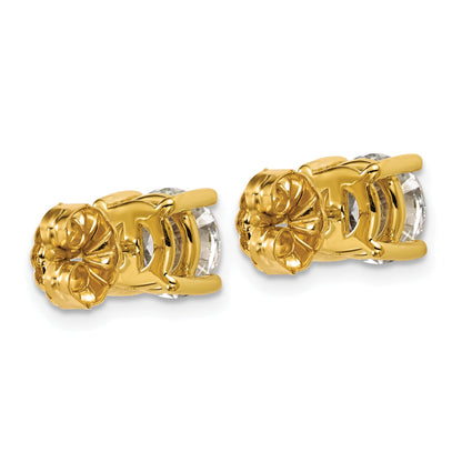 14K Yellow Gold 3 Ctw Lab Grown Diamond Vs+ F+ Round 4 Prong Heavy Wt. Stud Earrings