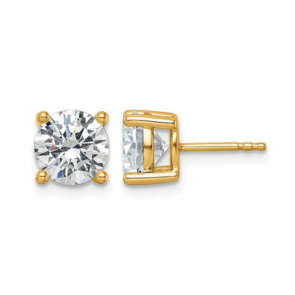 14k Yellow Gold 3 ctw Certified Lab Grown Diamond VS/SI+ G+ Round 4 Prong Heavy Wt. Stud Earrings