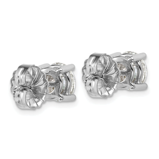 14K White Gold 4 Ctw Lab Grown Diamond Vs+ F+ Round Prong Heavy Wt. Stud Earrings