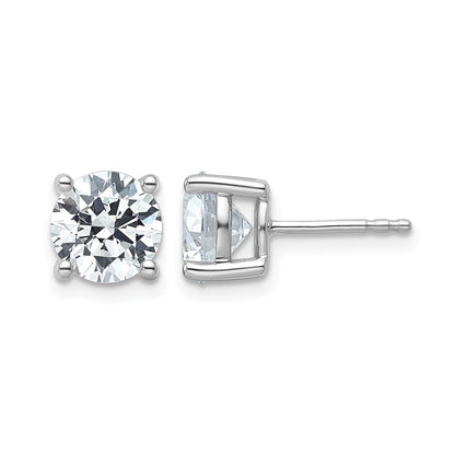 14k White Gold 4 ctw Lab Grown Diamond VS/SI+ G+ Round 4 Prong Heavy Wt. Stud Earrings