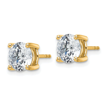 14k Yellow Gold 4 ctw Lab Grown Diamond VS/SI+ G+ Round 4 Prong Heavy Wt. Stud Earrings