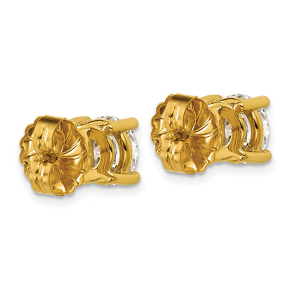 14K Yellow Gold 4 Ctw Certified Lab Grown Diamond Vs+ F+ Round Prong Heavy Wt. Stud Earrings