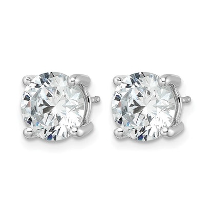 14k White Gold 5 ctw Lab Grown Diamond VS/SI+ G+ Round 4 Prong Heavy Wt. Stud Earrings