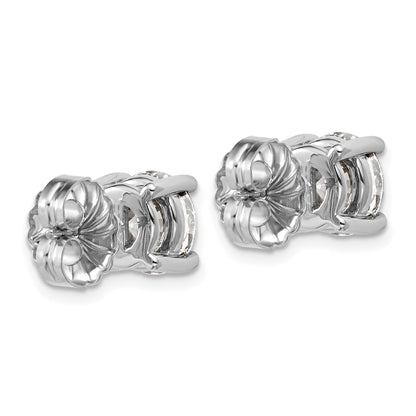 14K White Gold 5 Ctw Certified Lab Grown Diamond Vs+ F+ Round 4 Prong Heavy Wt. Stud Earrings