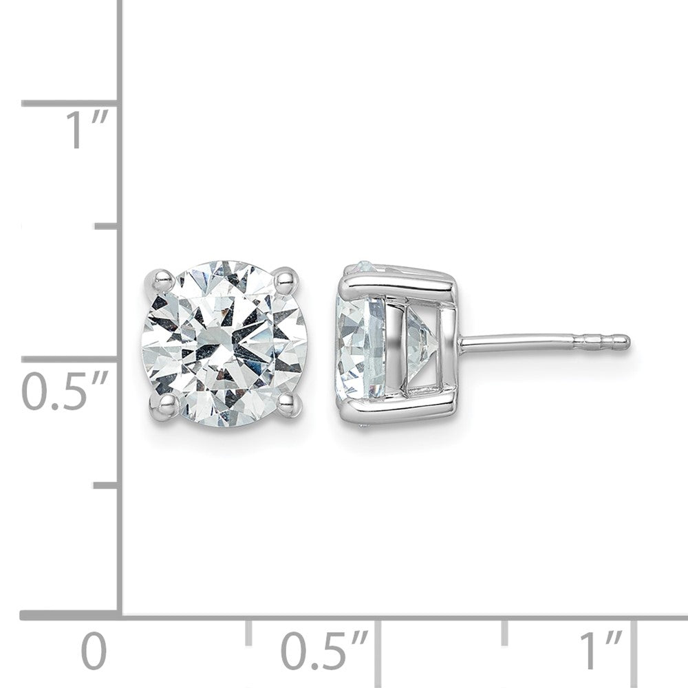 14k White Gold 5 ctw Lab Grown Diamond VS/SI+ G+ Round 4 Prong Heavy Wt. Stud Earrings