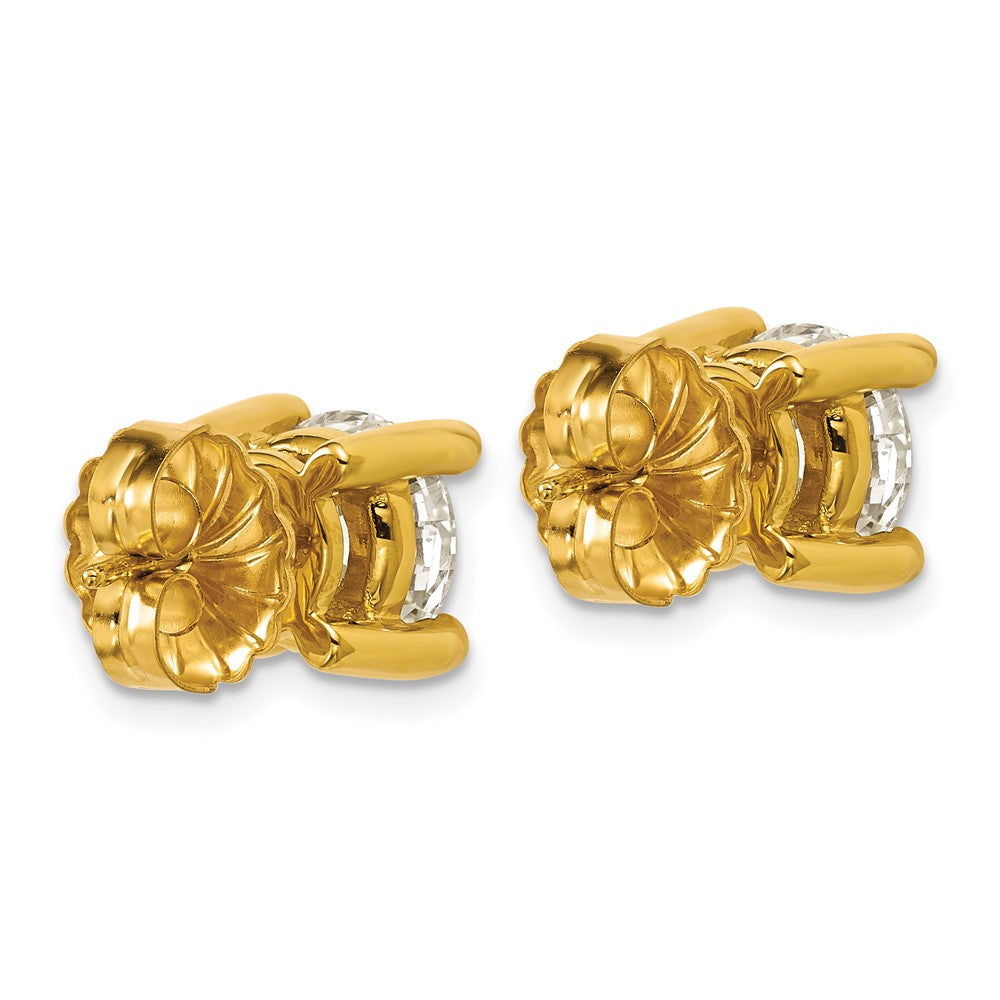 14K Yellow Gold 5 Ctw Lab Grown Diamond Vs+ F+ Round 4 Prong Heavy Wt. Stud Earrings