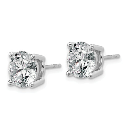 14K White Gold 6 Ctw Certified Lab Grown Diamond Vs+ F+ Round 4 Prong Heavy Wt. Stud Earrings