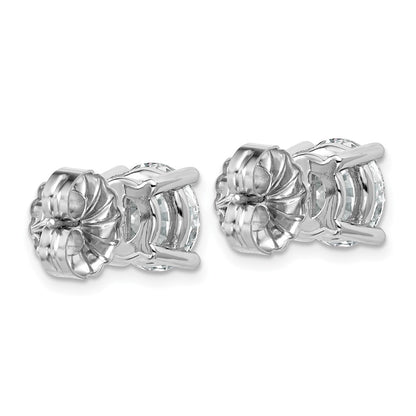 14k White Gold 6 Ct. Lab Grown Diamond VS+ F+ Round Four Prong Stud Post Earrings