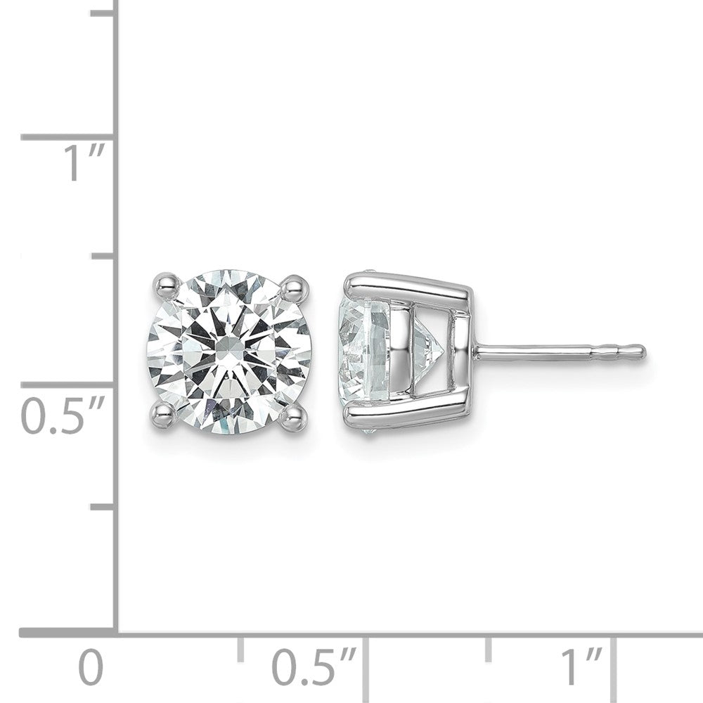 14k White Gold 6 ctw Lab Grown Diamond VS/SI+ G+ Round 4 Prong Heavy Wt. Stud Earrings