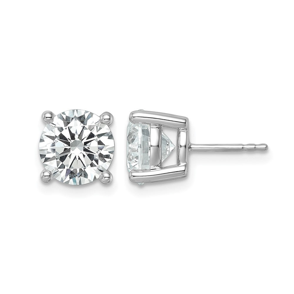 14K White Gold 6 Ctw Lab Grown Diamond Vs+ F+ Round 4 Prong Heavy Wt. Stud Earrings