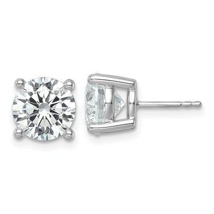 14K White Gold 6 Ctw Lab Grown Diamond Vs+ F+ Round 4 Prong Heavy Wt. Stud Earrings