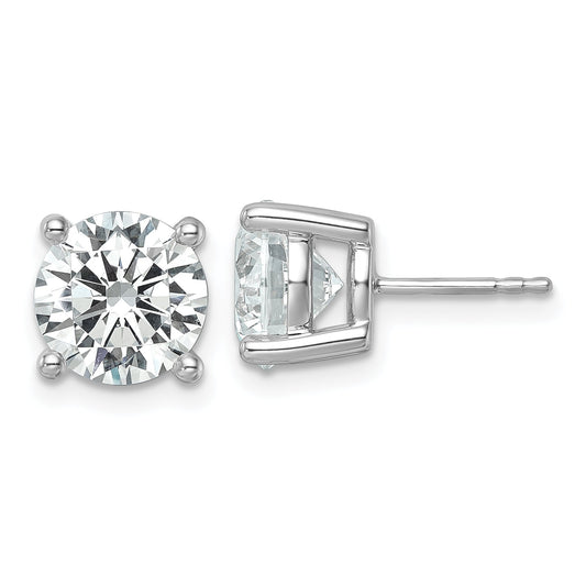 14K White Gold 6 Ctw Lab Grown Diamond Vs+ F+ Round 4 Prong Heavy Wt. Stud Earrings
