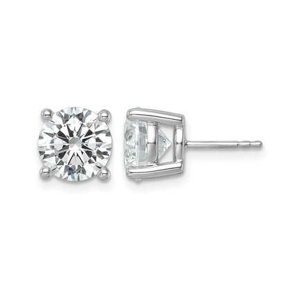 14k White Gold 6 ctw Lab Grown Diamond VS/SI+ G+ Round 4 Prong Heavy Wt. Stud Earrings