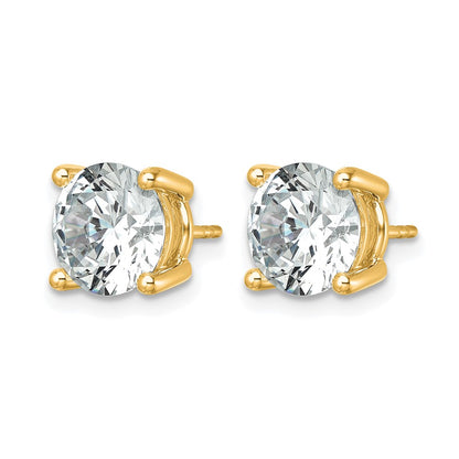 14k Yellow Gold 6 ctw Certified Lab Grown Diamond VS/SI+ G+ Round 4 Prong Heavy Wt. Stud Earrings
