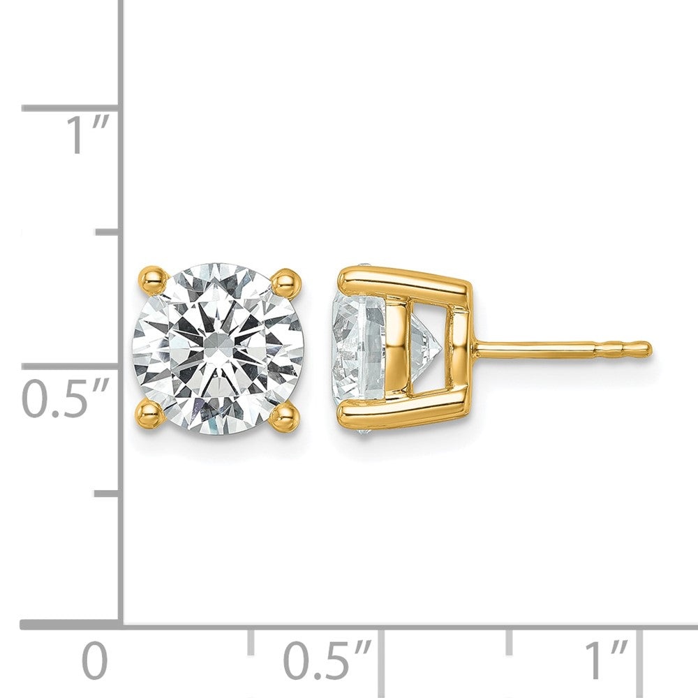 14k Yellow Gold 6 ctw Certified Lab Grown Diamond VS/SI+ G+ Round 4 Prong Heavy Wt. Stud Earrings