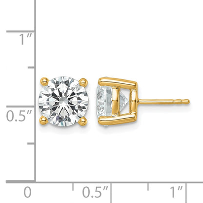 14k Yellow Gold 6 ctw Lab Grown Diamond VS/SI+ G+ Round 4 Prong Heavy Wt. Stud Earrings
