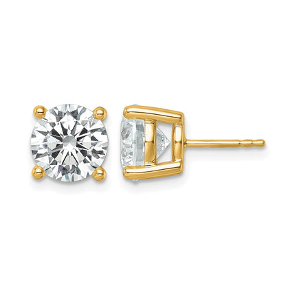 14K Yellow Gold 6 Ctw Lab Grown Diamond Vs+ F+ Round 4 Prong Heavy Wt. Stud Earrings