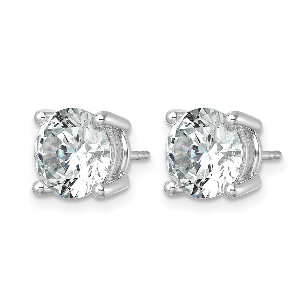 14K White Gold 7 Ctw Lab Grown Diamond Vs/Si+ G+ Round 4 Prong Heavy Wt. Stud Earrings
