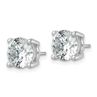 14K White Gold 7 Ctw Certified Lab Grown Diamond Vs/Si+ G+ Round 4 Prong Heavy Wt. Stud Earrings