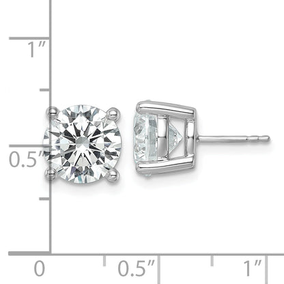 14K White Gold 7 Ctw Certified Lab Grown Diamond Vs/Si+ G+ Round 4 Prong Heavy Wt. Stud Earrings