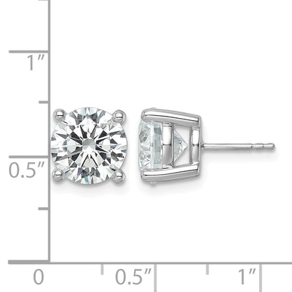 14K White Gold 7 Ctw Lab Grown Diamond Vs/Si+ G+ Round 4 Prong Heavy Wt. Stud Earrings