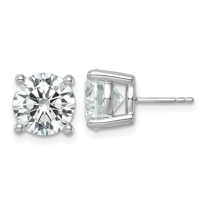14K White Gold 7 Ctw Certified Lab Grown Diamond Vs/Si+ G+ Round 4 Prong Heavy Wt. Stud Earrings