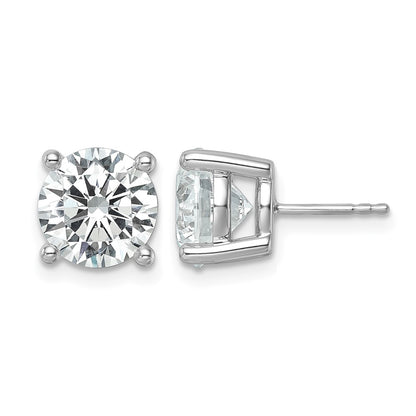 14K White Gold 7 Ctw Lab Grown Diamond Vs/Si+ G+ Round 4 Prong Heavy Wt. Stud Earrings