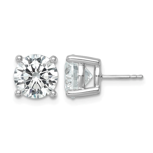 14K White Gold 7 Ctw Lab Grown Diamond Vs/Si+ G+ Round 4 Prong Heavy Wt. Stud Earrings