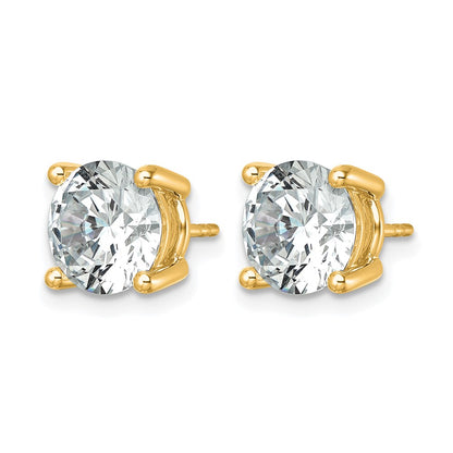 14K Yellow Gold 7 Ctw Lab Grown Diamond Vs/Si+ G+ Round 4 Prong Heavy Wt. Stud Earrings