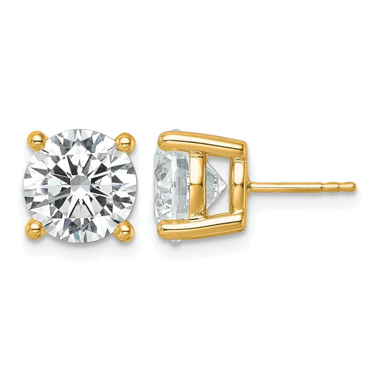 14K Yellow Gold 7 Ctw Lab Grown Diamond Vs/Si+ G+ Round 4 Prong Heavy Wt. Stud Earrings