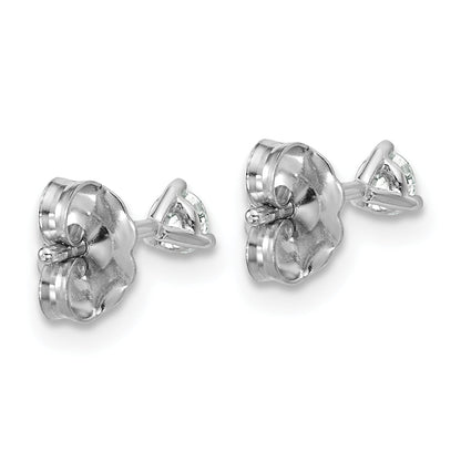 14K White Gold 1/5 Ctw Lab Grown Diamond Vs+ F+ Round 3 Prong Heavy Wt. Stud Earrings