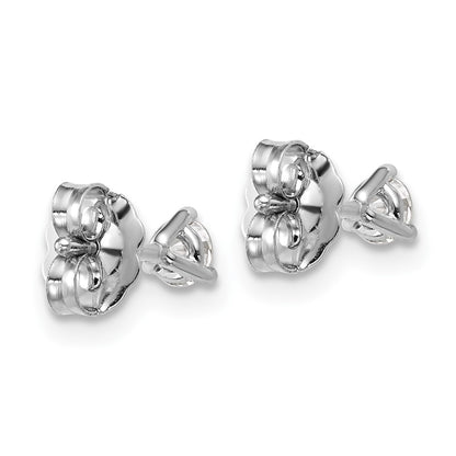 14K White Gold 1/4 Ctw Lab Grown Diamond Vs+ F+ Round 3 Prong Heavy Wt. Stud Earrings