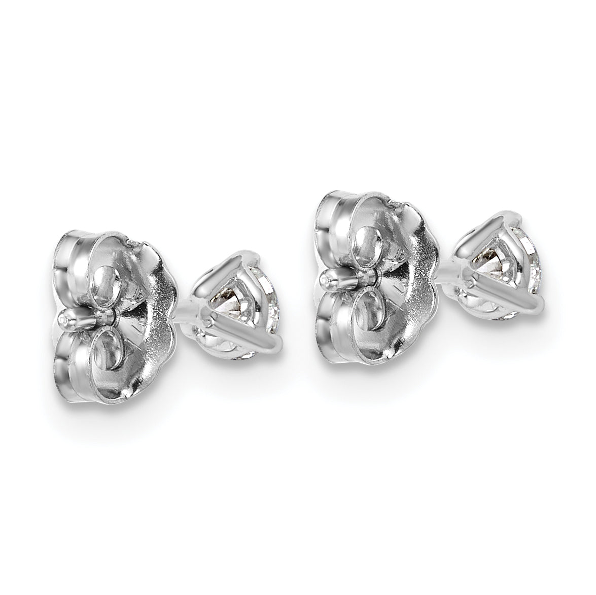 14K White Gold 1/3 Ctw Lab Grown Diamond Vs+ F+ Round 3 Prong Heavy Wt. Stud Earrings