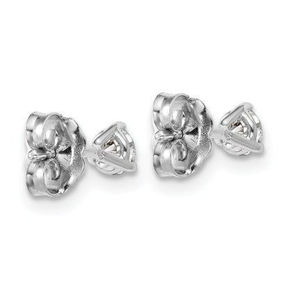14K White Gold 1/3 Ctw Lab Grown Diamond Vs+ F+ Round 3 Prong Heavy Wt. Stud Earrings