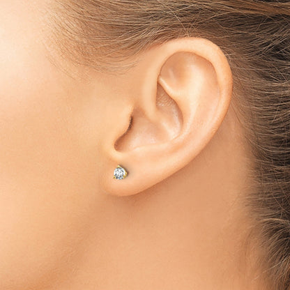 14K Yellow Gold 1/3 Ctw Certified Lab Grown Diamond Vs+ F+ Round 3 Prong Heavy Wt. Stud Earrings