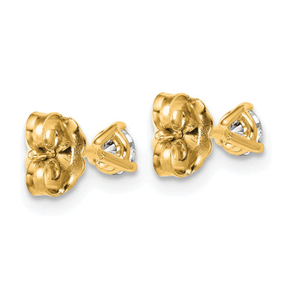 14K Yellow Gold 1/3 Ctw Certified Lab Grown Diamond Vs+ F+ Round 3 Prong Heavy Wt. Stud Earrings