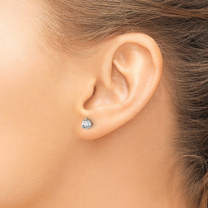 14K White Gold 1/2 Ctw Certified Lab Grown Diamond Vs+ F+ Round 3 Prong Heavy Wt. Stud Earrings