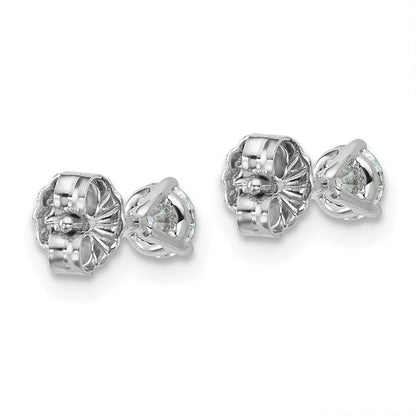 14k White Gold 1/2 ctw Certified Lab Grown Diamond VS/SI+ G+ Round 3 Prong Heavy Wt. Stud Earrings