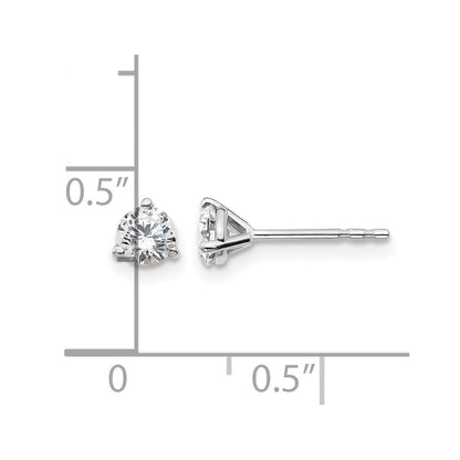 14k White Gold 1/2 ctw Lab Grown Diamond VS/SI+ G+ Round 3 Prong Heavy Wt. Stud Earrings