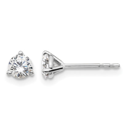 14k White Gold 1/2 ctw Certified Lab Grown Diamond VS/SI+ G+ Round 3 Prong Heavy Wt. Stud Earrings