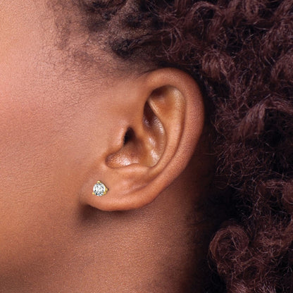 14k Yellow Gold 1/2 ctw Lab Grown Diamond VS/SI+ G+ Round 3 Prong Heavy Wt. Stud Earrings