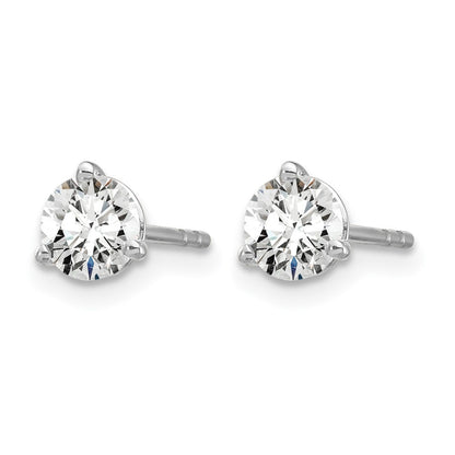 14K White Gold 2/3 Ctw Certified Lab Grown Diamond Vs+ F+ Round 3 Prong Heavy Wt. Stud Earrings