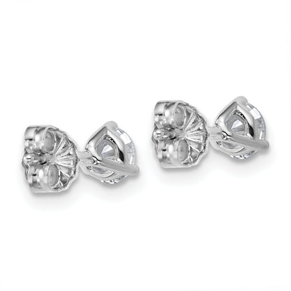 14K White Gold 2/3 Ctw Lab Grown Diamond Vs+ F+ Round 3 Prong Heavy Wt. Stud Earrings